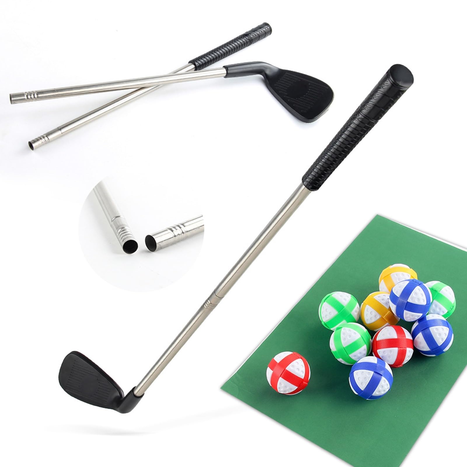 Set da Gioco di Golf Battle Royale, con 20 Palline da Golf Che Scheggiano Il Tappetino da Gioco da Golf, Tappetino da Golf, Mazze da Golf, per Interni ed Esterni