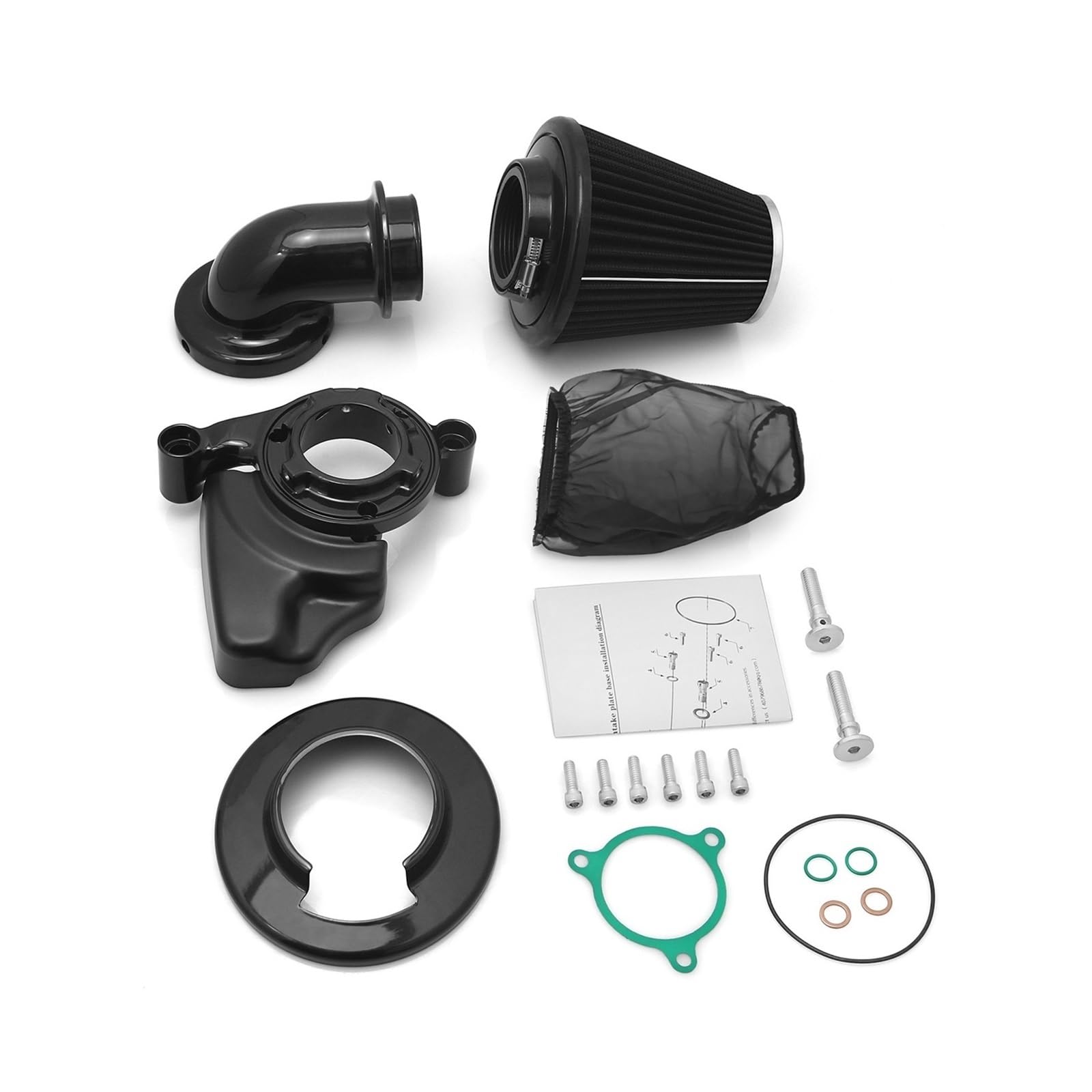 Stahl Filter Luftfilter Passend für Harley M8 Touring Road King Street Electra 2017–2022 Softail Slim 2018–2022 Kegel-Luftfilter-Filter-Kits(1)