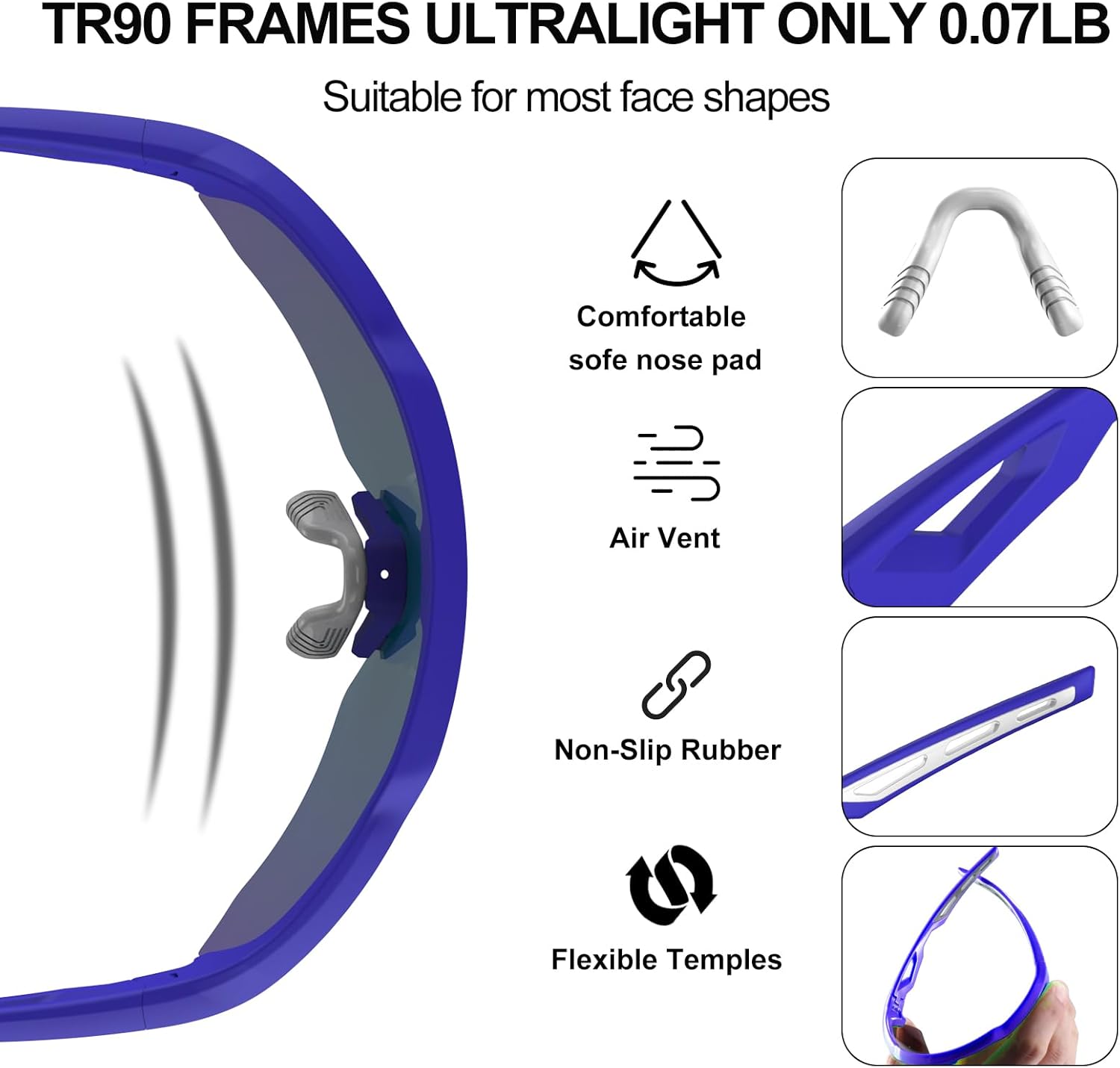 HAAYOT Polarized Sports Sunglasses for Men Women Youth Baseball Cycling Running Softball Biking Glasses 5 Lenses - Image 2