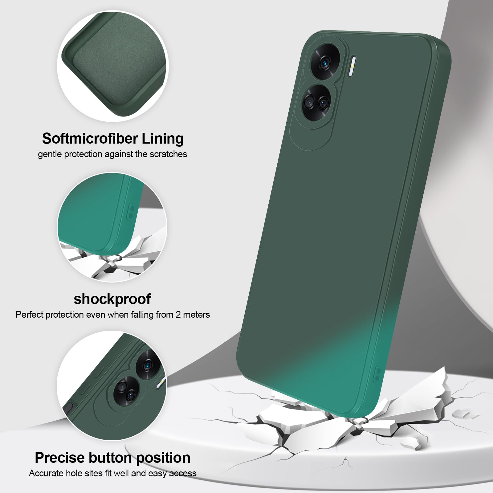 GiiYoon Case Compatible with Honor 90 Lite 5G, Silky-Soft Touch Full-Body Protective Phone Silicone Case - Image 2