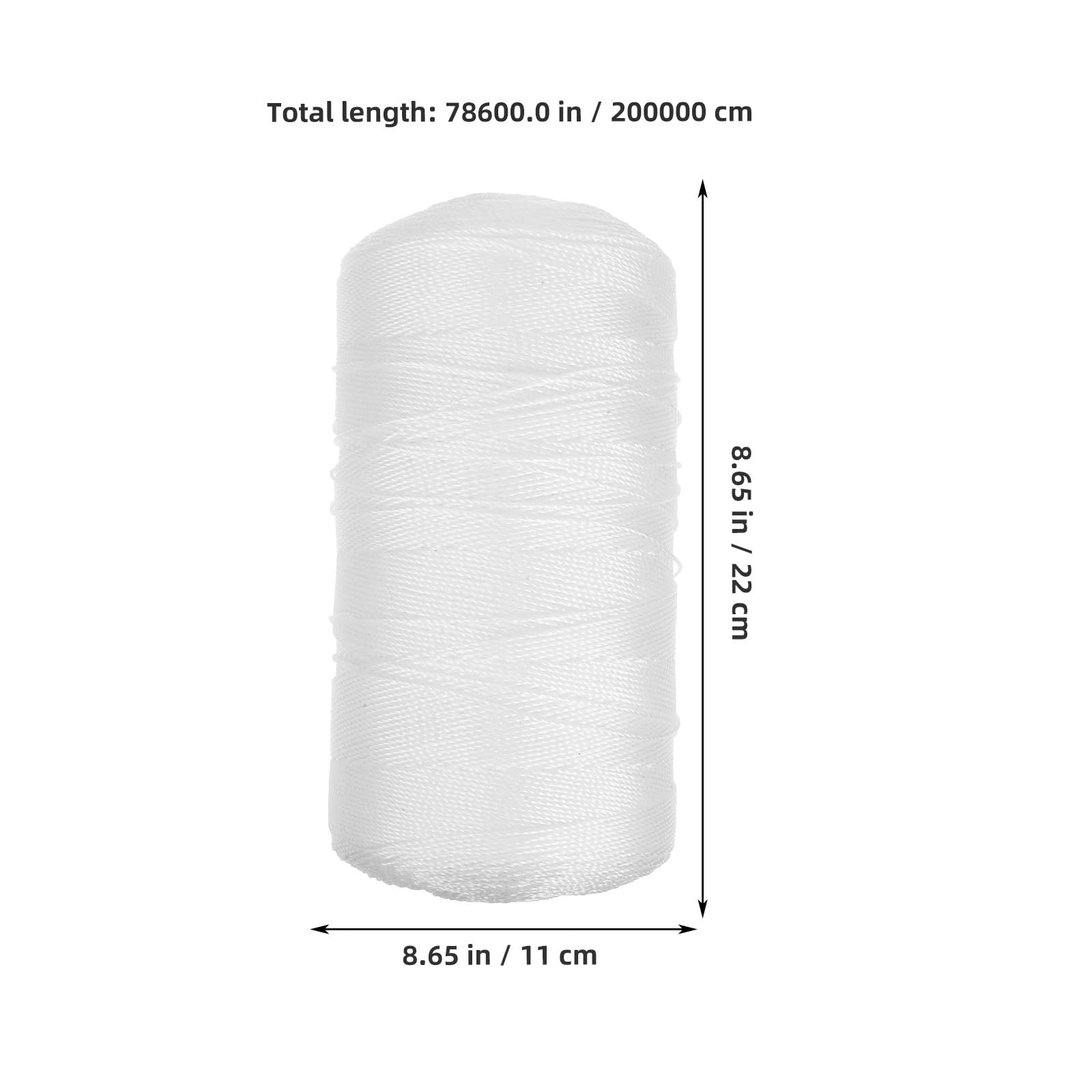 HOMSFOU Ficelle de Jardin pour Plantes Grimpantes en PE Blanc, Corde Multifilaments Résistante la Corrosion, Rouleau Unique Polyvalent pour Jardinage et Navigation