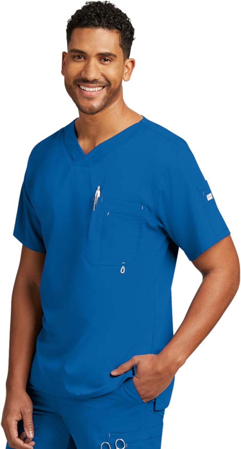 Grey's Anatomy Men's 0107 Modern Fit V-Neck Scrub Top