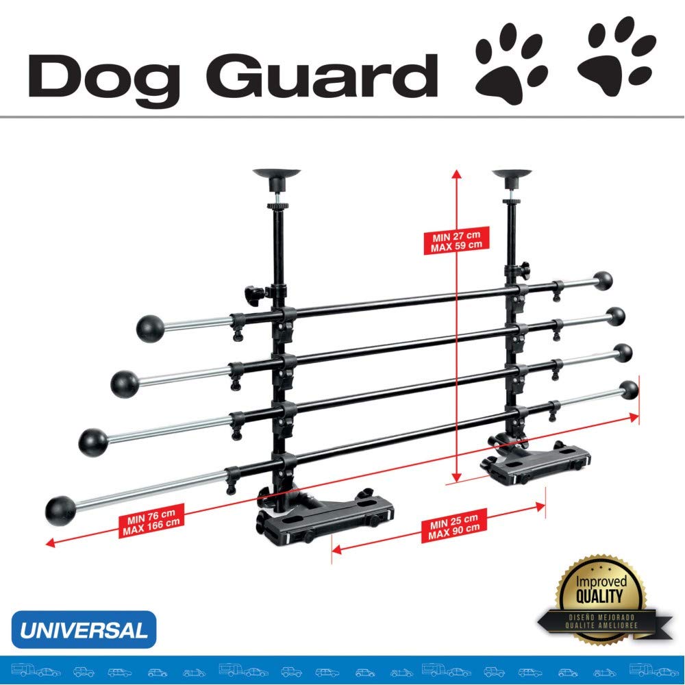 Sumex Dog1000 Separador Metálico para Perros/Carga. Reja Protección de Equipaje. Sujección en los Reposacabezas.