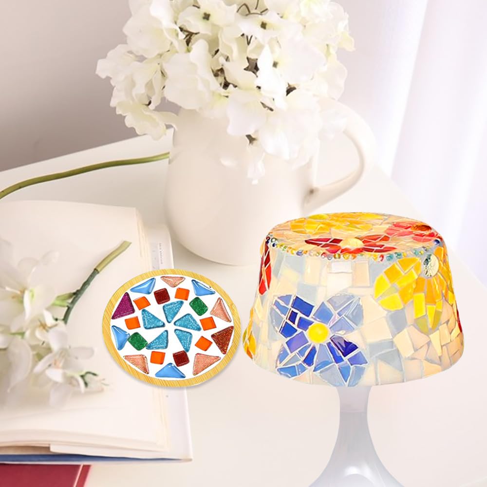 Pietre Per Fai Da Te Creativo Nenull 100 Pietre Di Vetro Colorate Per Mosaico E Fai Da Te | Cabochon 25mm Per Gioielli E Decorazioni (Serie Fiori) Pietre Per Bracciali E Ciondoli