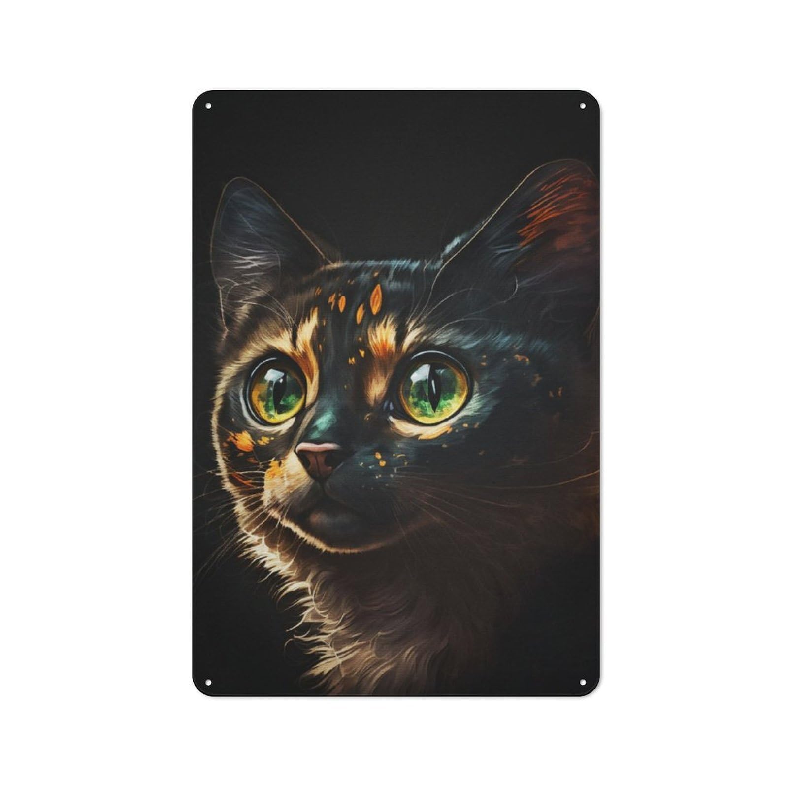 Black Cat Garage Metal Sign 30x20cm, Retro Workshop Wall Decor for Tool Room, Garage, Studio Or Home Bar