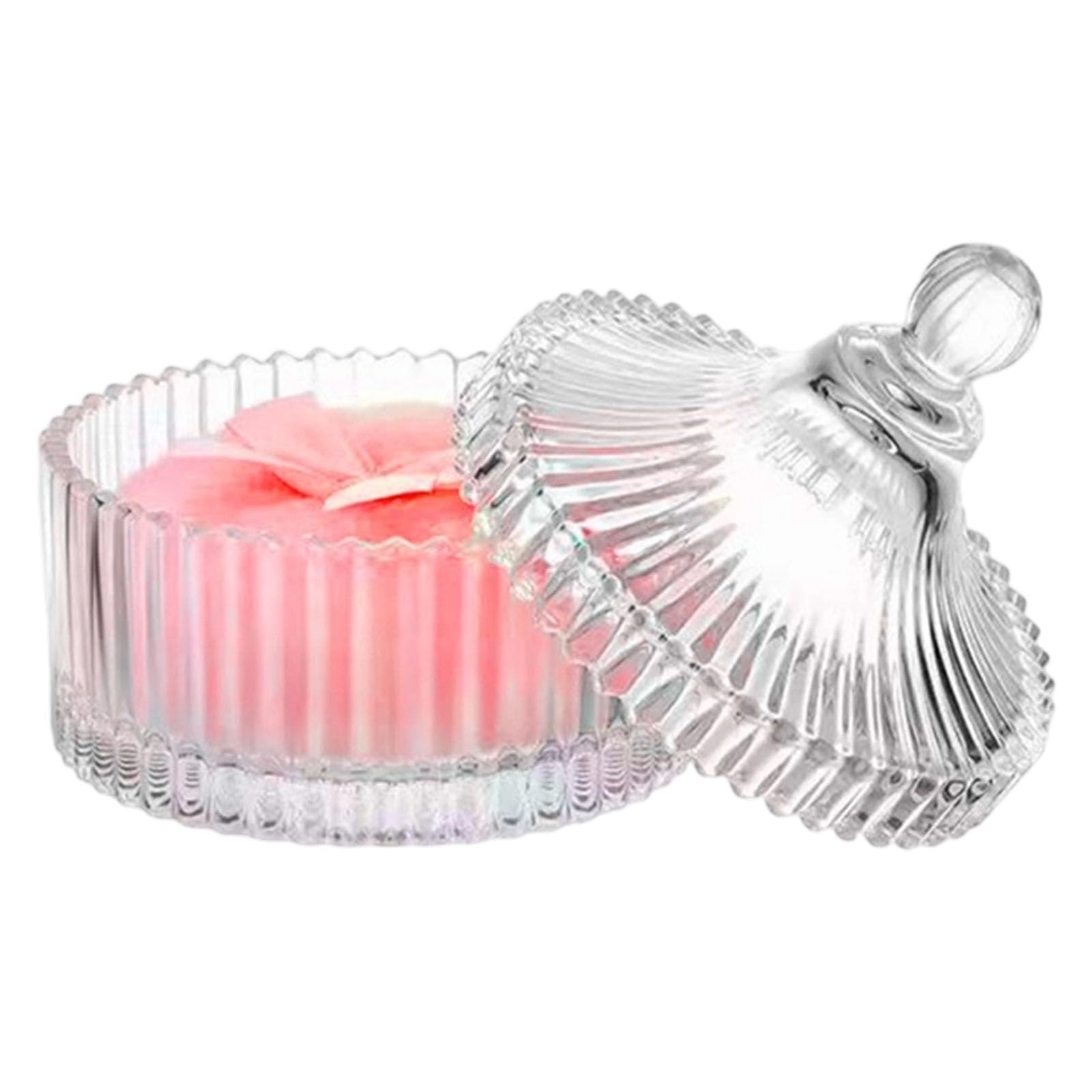 HDOYTXXM Large Body Powder Puff Recyclable Glass Storage Canister with Seal Lid Beauty Tools Cosmetic Jar Makeup Puff Holder