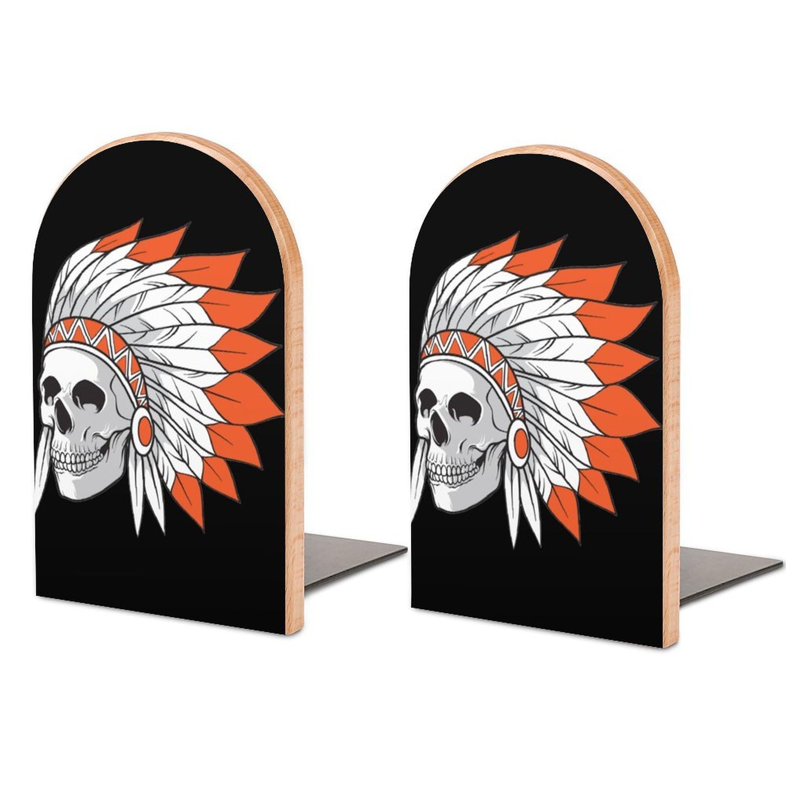 Nclqvjxzkhw Style Indian Skull Book Ends For Shelves Bookends Bookshelf Holder Stand Books Stopper Home Office Decor
