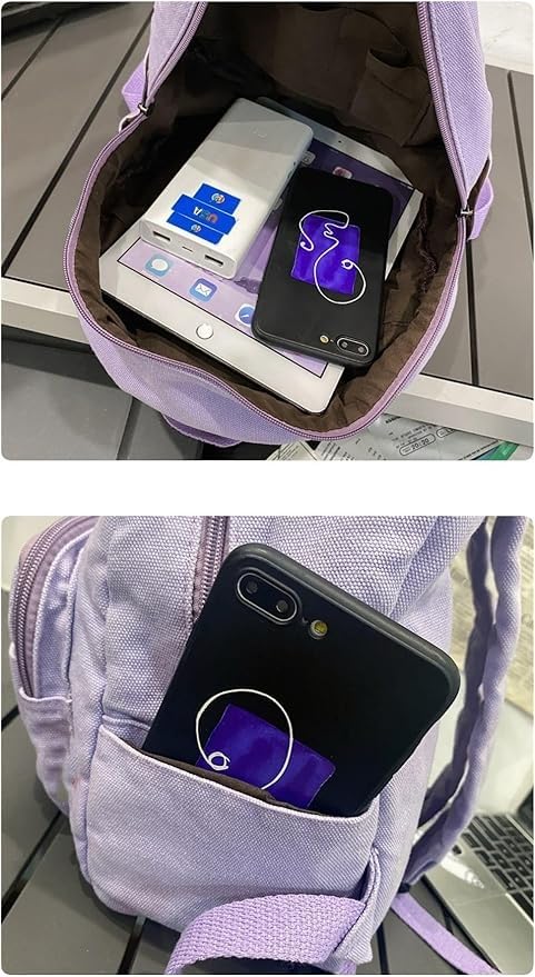 Image of MaxxCloud Vintage Denim Laptop Backpack Casual Canvas Daypack Handbag Purse Lightweight Rucksack Shoulder Bag