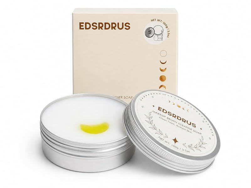 Sabonete sólido para limpar pincéis de maquiagem EDSRDRUS com tapete de silicone, 100 g