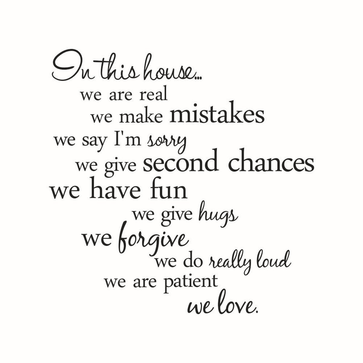 Winomo White With Black Text Removable Wall Stickers In This House Quote Wall Decal Family Quotes Stickers Home Room Decoration Diy Vinyl