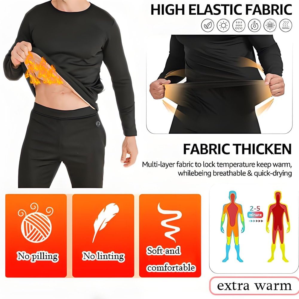 Beheizte beheizbare unterwäsche Damen Herren,Winter Elektrische heizunterwäsche Damen Set,USB-Konstanttemperatur 42 Zonen intelligente beheizte,for Winter Skiing and Cycling & S-4XL