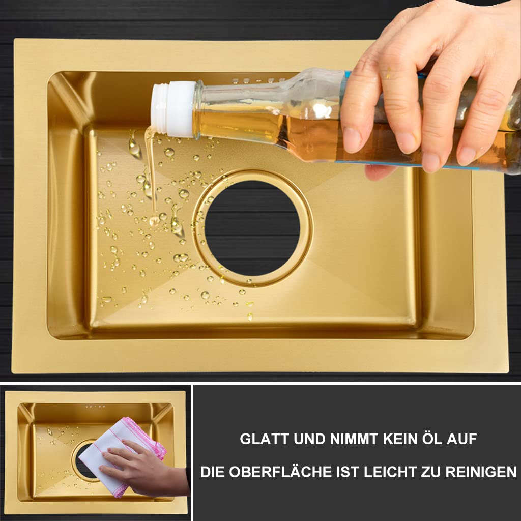 Fregadero de acero inoxidable para instalación empotrada o empotrada, incluye grifo y desagüe para cocina moderna