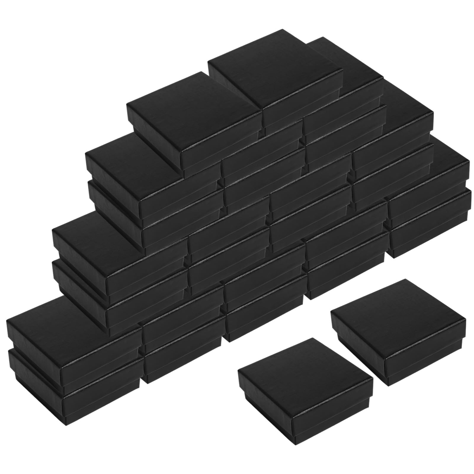 72 szt. kartonowe pudełka prezentowe na biżuterię, luzem, czarny kwadrat 2 x 2 x 1,2 cala/5 x 5 x 3 cm, pudełka na prezenty na kolczyki, z pokrywkami, naszyjnik, małe opakowanie z gąbką