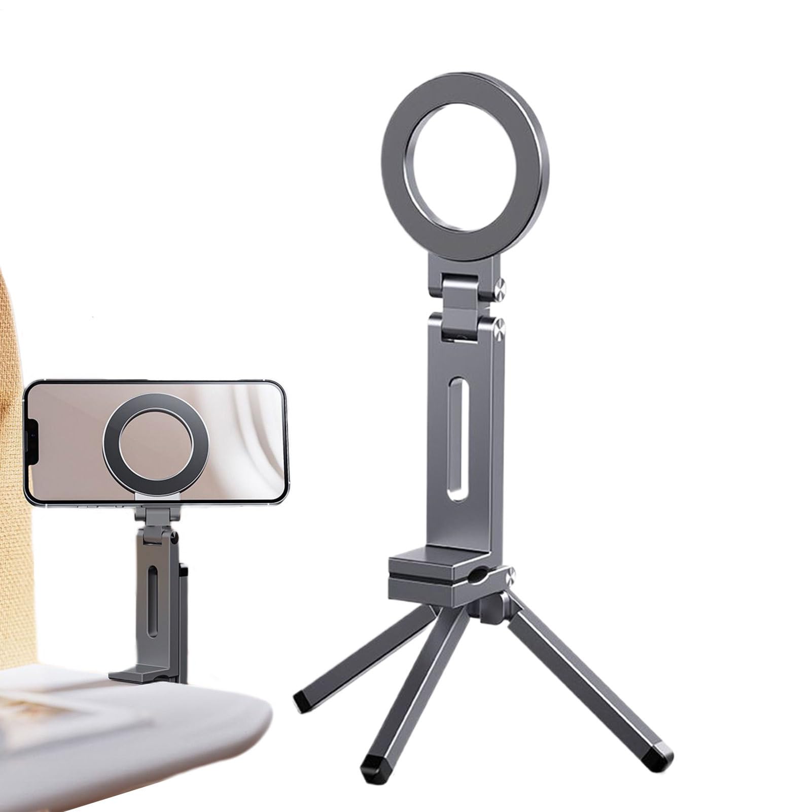 Treppiede Magnetico Clip Rotante Portatile | Supporto Pieghevole Per Telefono Con Clip Magica Regolabile A 360° Per Smartphone Durante Allenamento A Casa E In Palestra