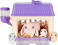 Little Live Pets Mini Mama Bunny Interactive Hutch Playset with 3 Surprise Babies, 20+ Sounds & Accessories - Ages 3+