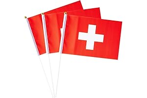 Switzerland Flag Swiss Small Stick Mini Hand Held Flags Decorations