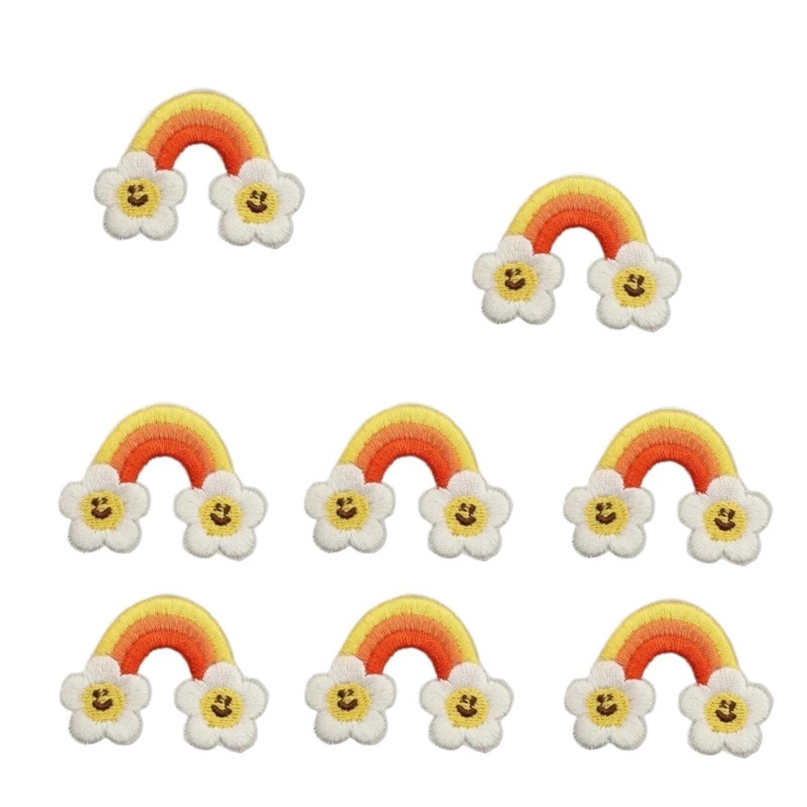 Wtaxbh Antique Brass Iron On Patches 10Pcs Of Multiple Polyester Flower Pattern Embroidery Patches,Can Diy Phone Cases,Hat(Antique Brass)
