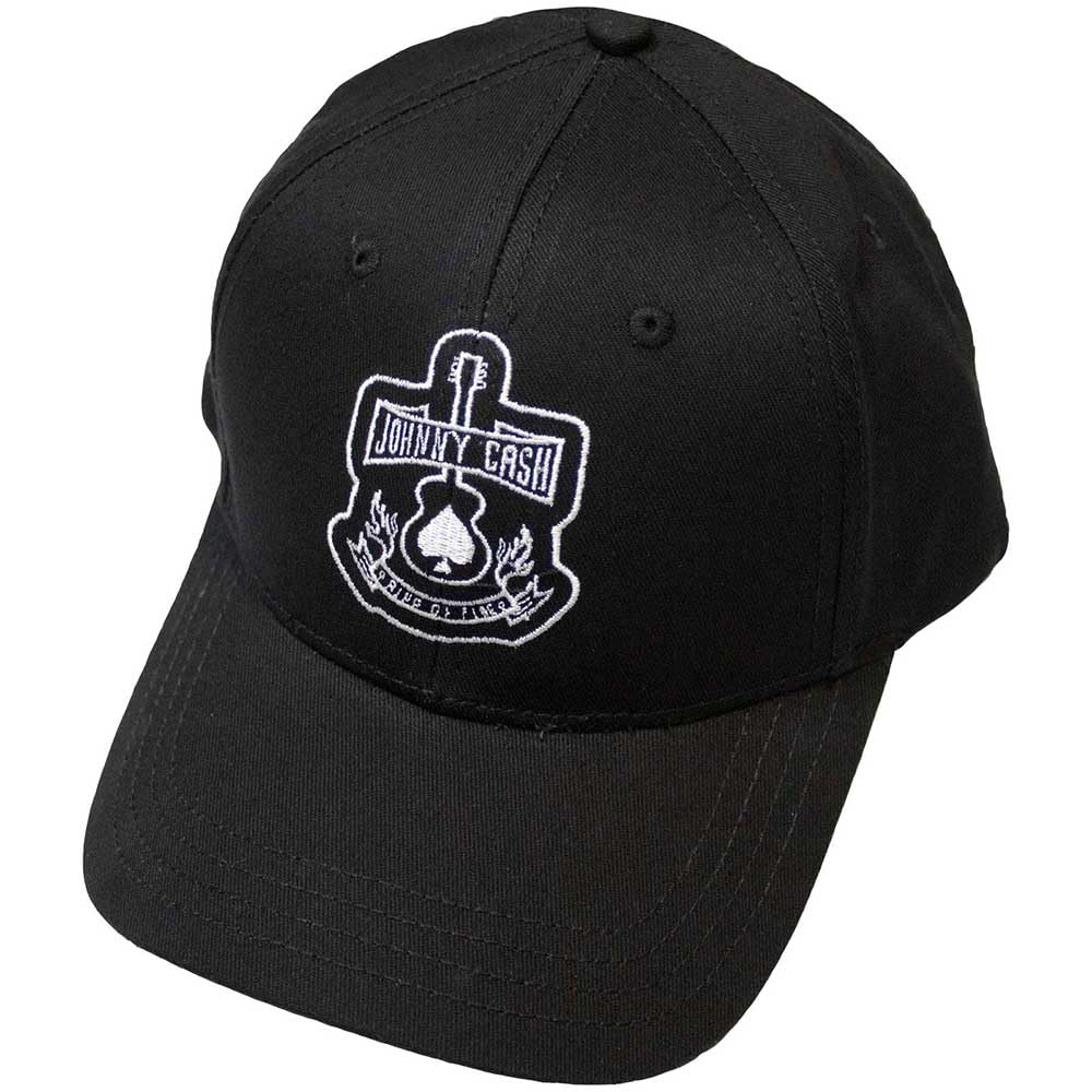 Rock Off officially licensed products Johnny Cash Guitar Logo Baseball Cap One Size, black
