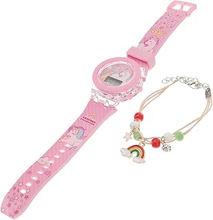 1 Conjunto Relógio Infantil Relógios Pulseira Para Mulheres Meninos Brinquedo Cronômetro Unicórnio Relógios Relógio Digital Luminoso Unicórnio Relógio Unicórnio Desenho Animado