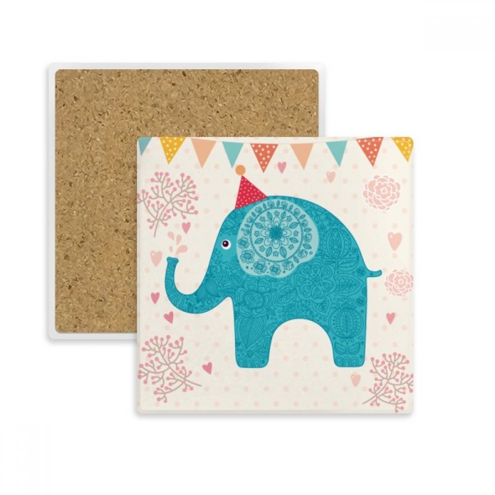Dessous de verre pierre éléphant bleu lot de 2 pièces une idée cadeau originale et utile