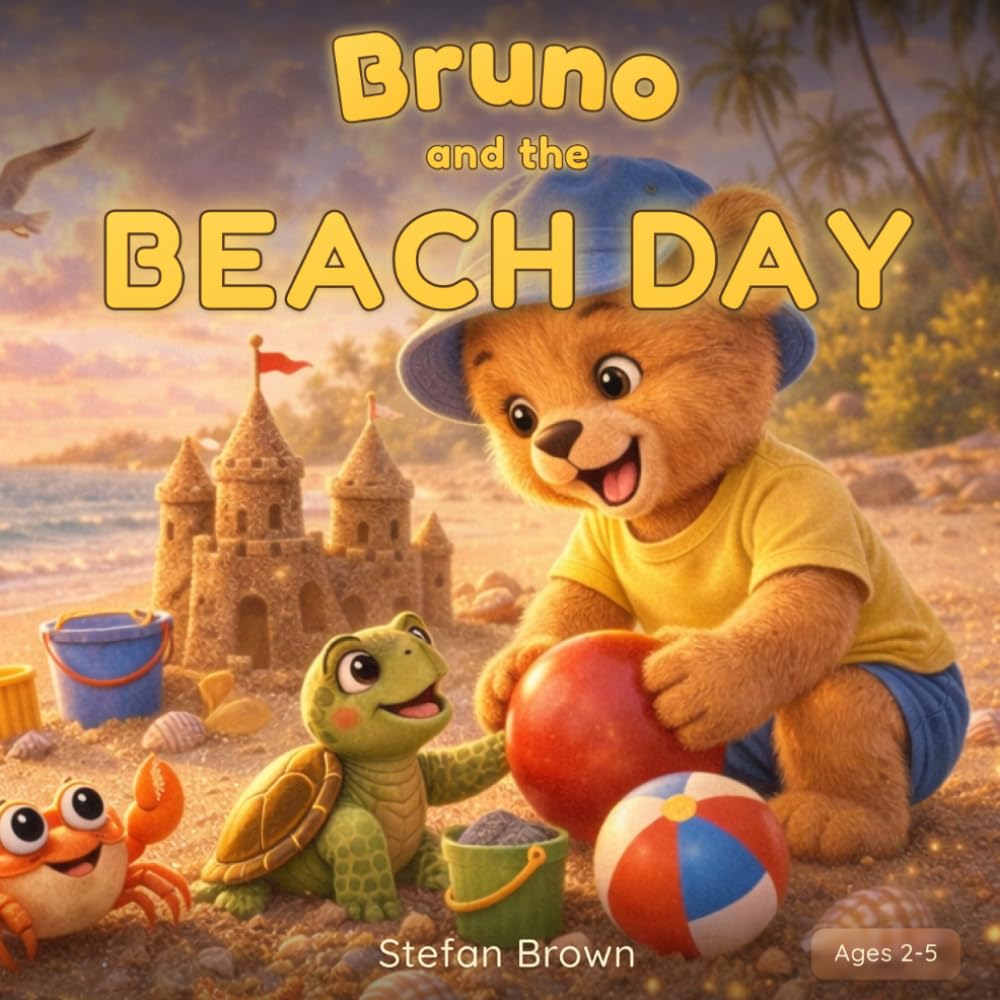 Bruno and the Beach Day: A Heartwarming Children's Story Ages 2-5 About Resilience, Friendship, and Beach Adventure (Bruno Adventures)