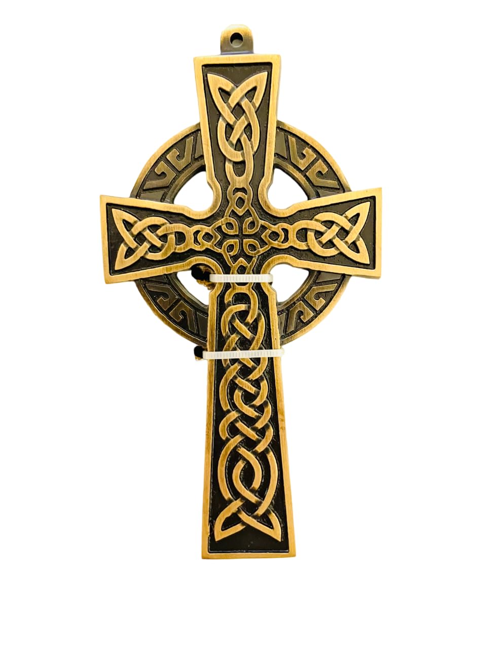 Exclusively Irish Celtic Cross Wall Hanging Brass Irish Trinity Celtic Knot Cross for Home Decoration (Antique Brass, 13.5 x 6.9 x 0.8 cm)