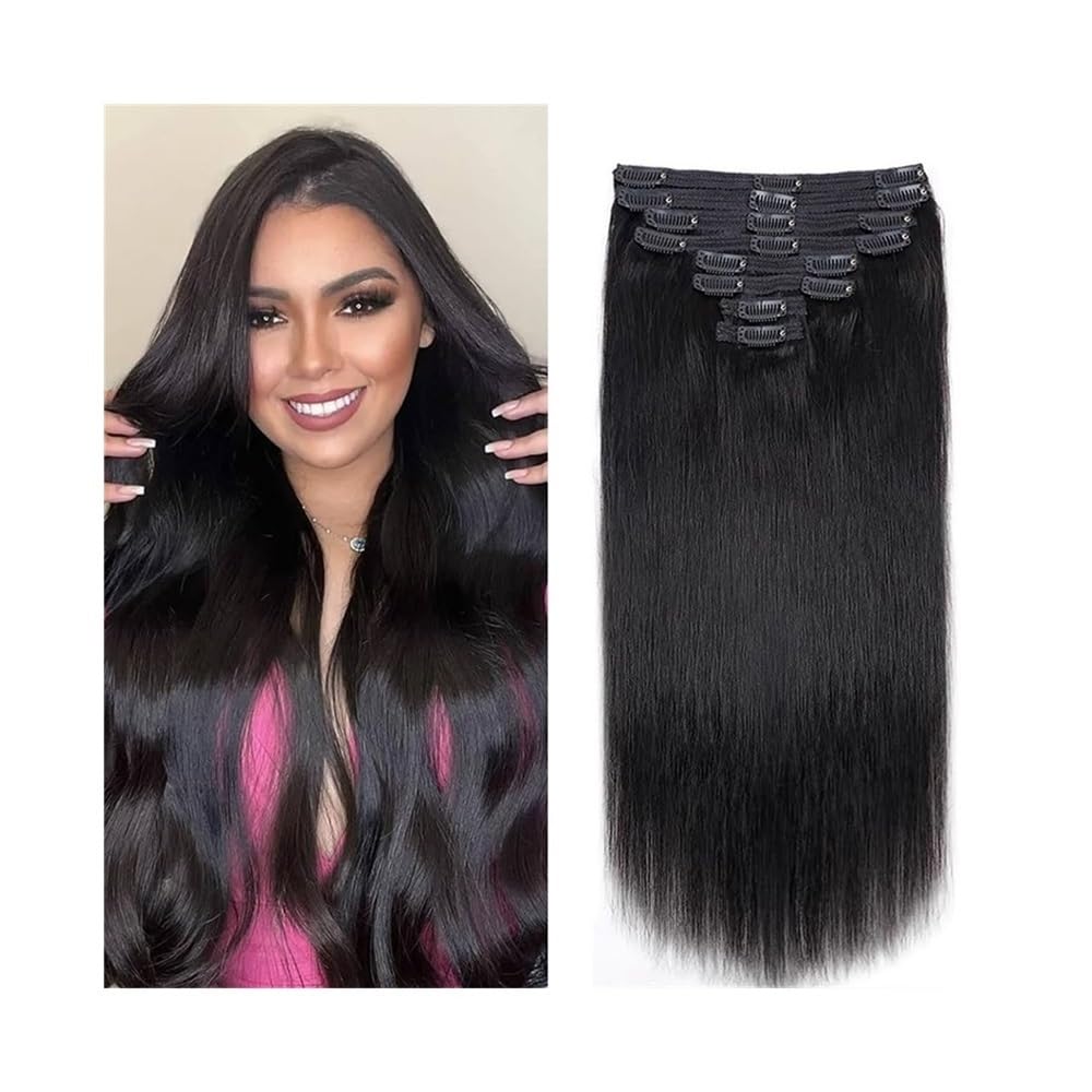 Nakładki na włosy dla kobiet Przedłużanie włosów metodą clip in 100% ludzkich Remy 120 gramów 1B clip-in na całą głowę Messy Hair Bun Hairpiece(20inches)