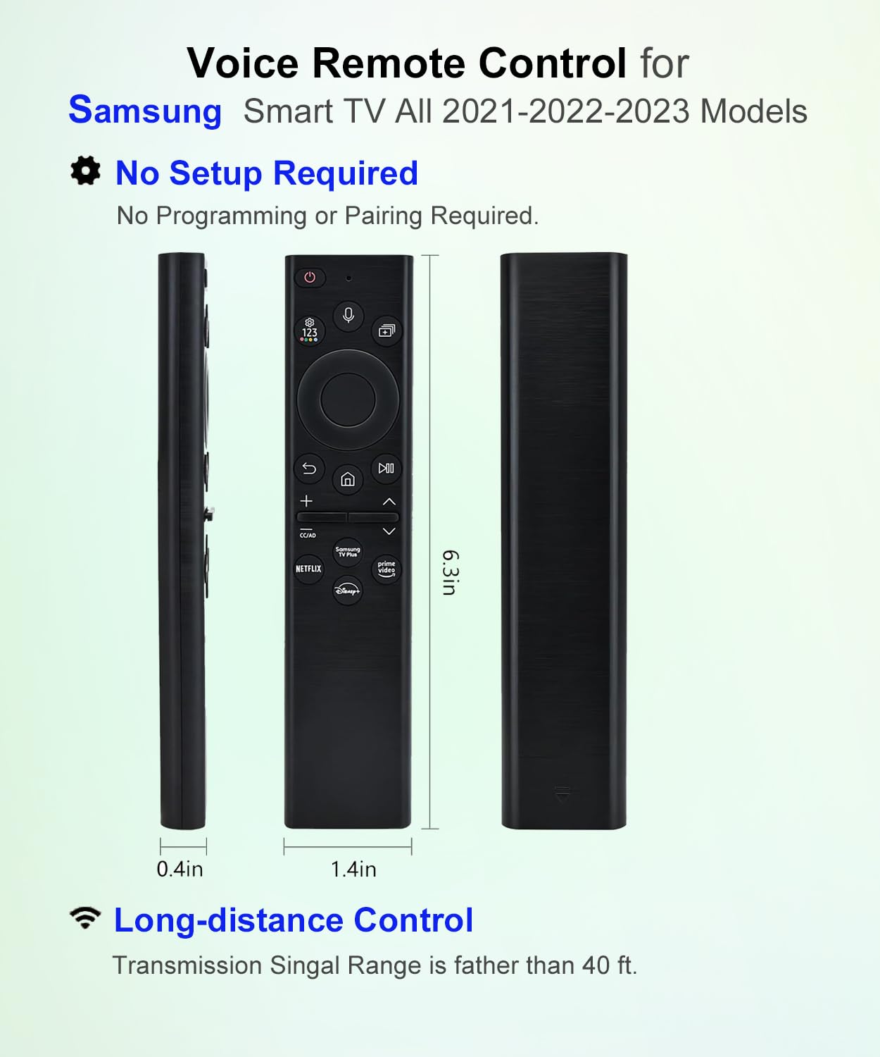 Telecomando vocale per Samsung QN75Q60CAFXZA QN65QN95CAFXZA LS32BG652ENXGO QN65QN900CFXZA UN43CU8000FXZA QN55Q80BAFXZA QN50Q60AAFXZA QN75QN800BFXZA QN65QQQQN85AAFX; Sostituzione Smart TV ZA
