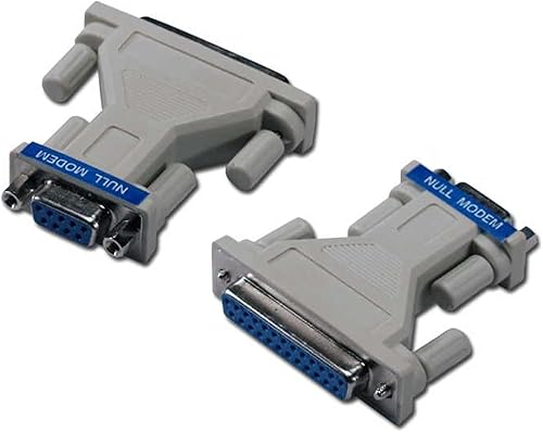QVS Adaptador de módem nulo serie DB9 hembra a DB25 hembra RS232