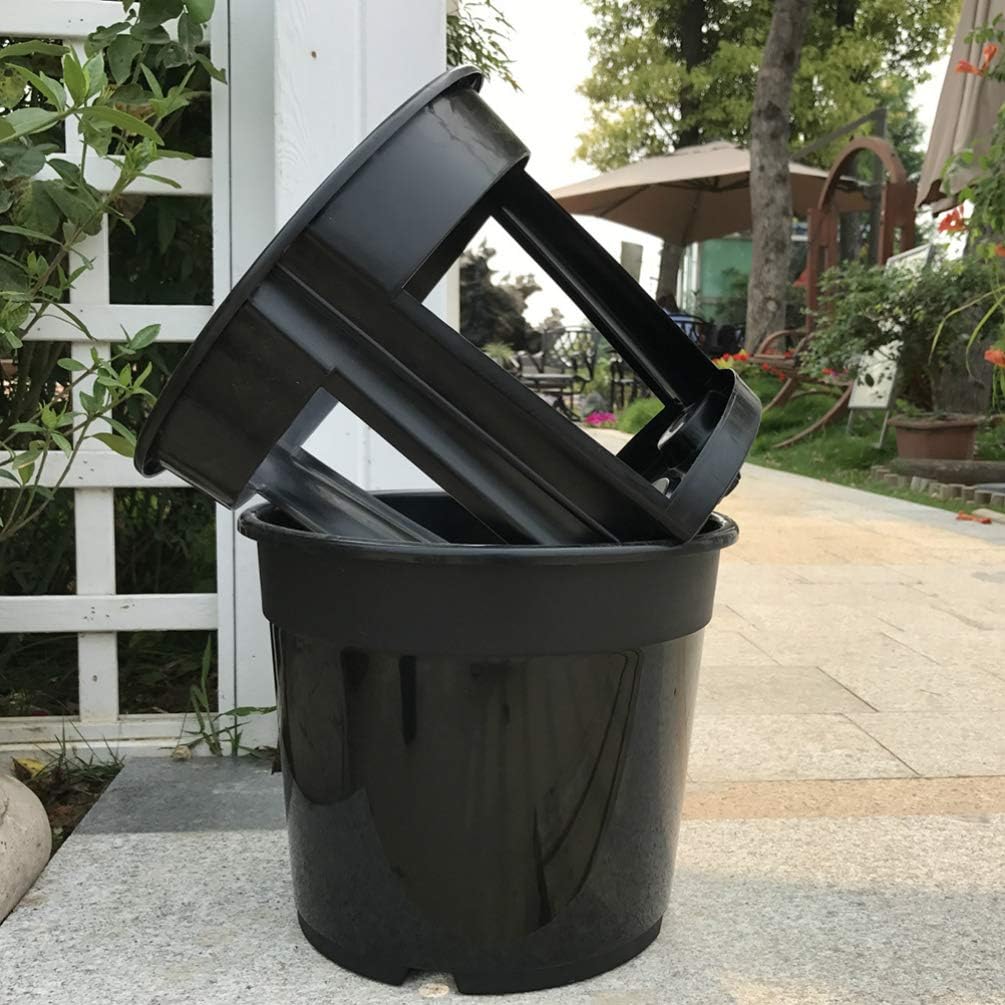 BESPORTBLE 2pcs Vegetables Growing Pot Plastic Plant Flower Nursery Planter Potato Peanut Planting Bag Pouch for Black (30 x 30 x 27cm)