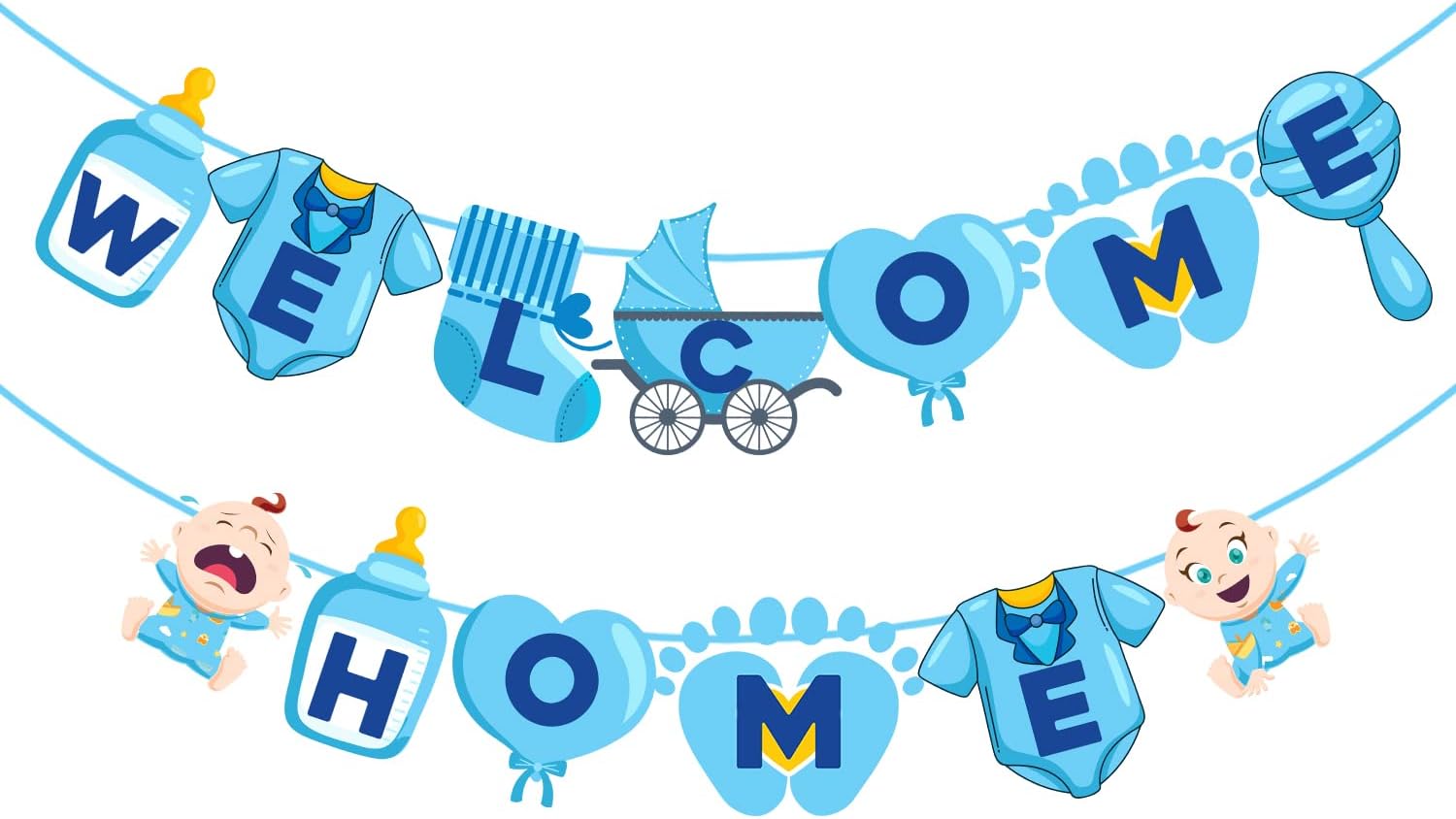 Zyozique Baby Welcome Home Decoration Kit Paper Banner for Baby Shower/Welcome Party/Birthday Party Supplies