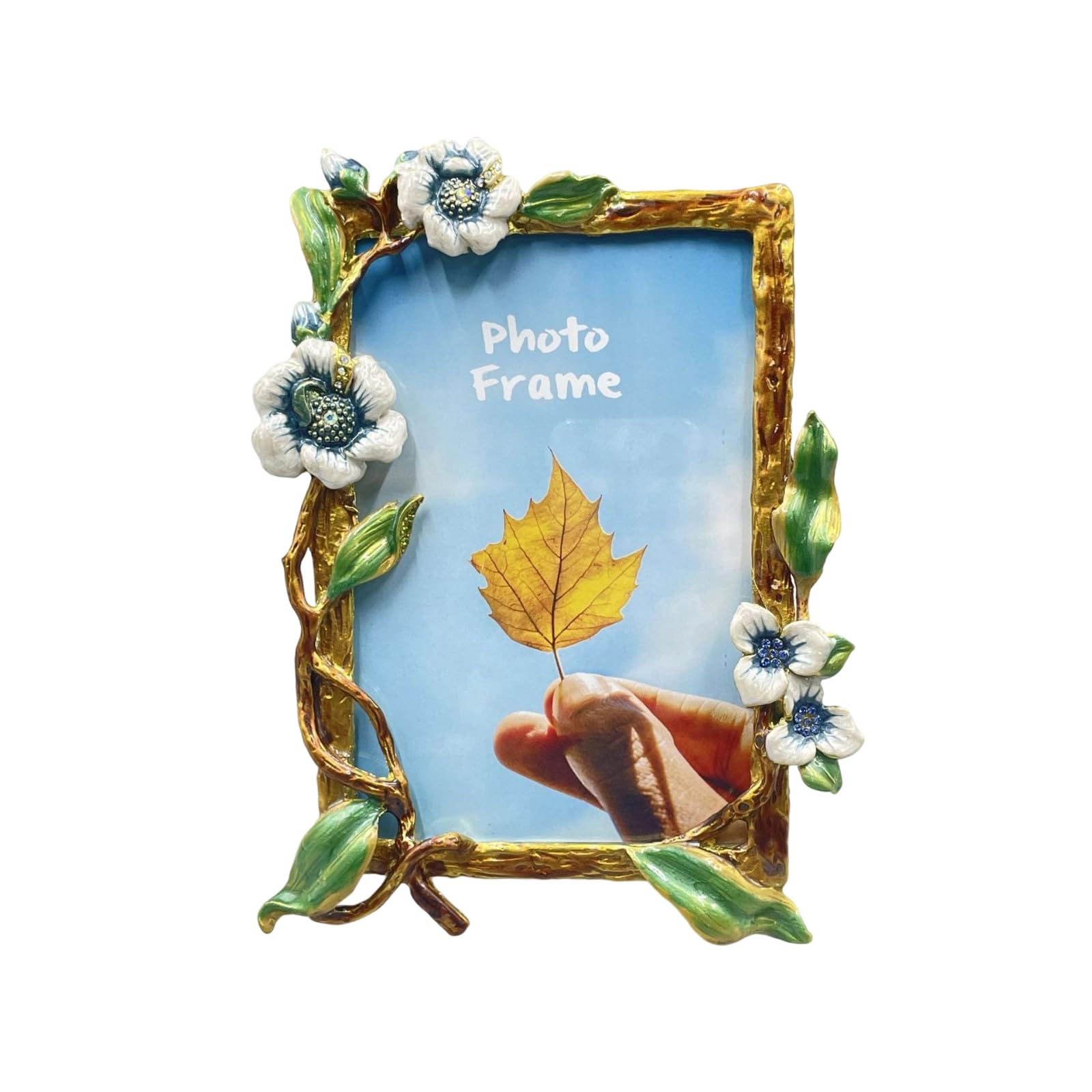 Cadre photo en métal haut de gamme et base stable pour salon moderne