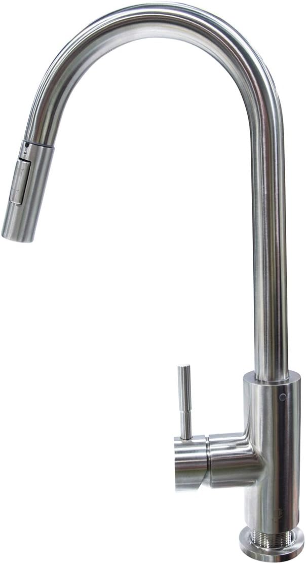 Stainless Steel Bullet Pull-Down Kitchen Faucet with Lever Handle
