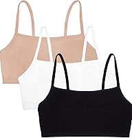 Fruit of the Loom Women's Spaghetti Strap Cotton Sports Bra - Wireless Full Coverage, Breathable All-Day Comfort for Yoga & Lounge