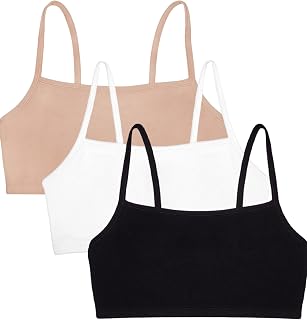 Fruit of the Loom Women's Spaghetti Strap Cotton Sports Bra - Wireless Full Coverage, Breathable All-Day Comfort for Yoga & Lounge