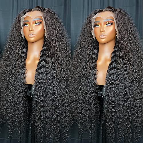13x6 lace front wigs human hair pre plucked Kinky Curly wigs for black women 180% Density Glueless Lace Frontal Wigs Bra