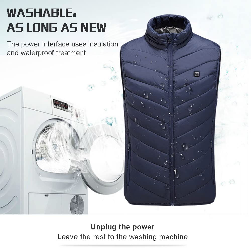 Chaqueta Calefactor Eléctrica USB 3 Temperaturas Ajustable Hombre Mujer Invierno