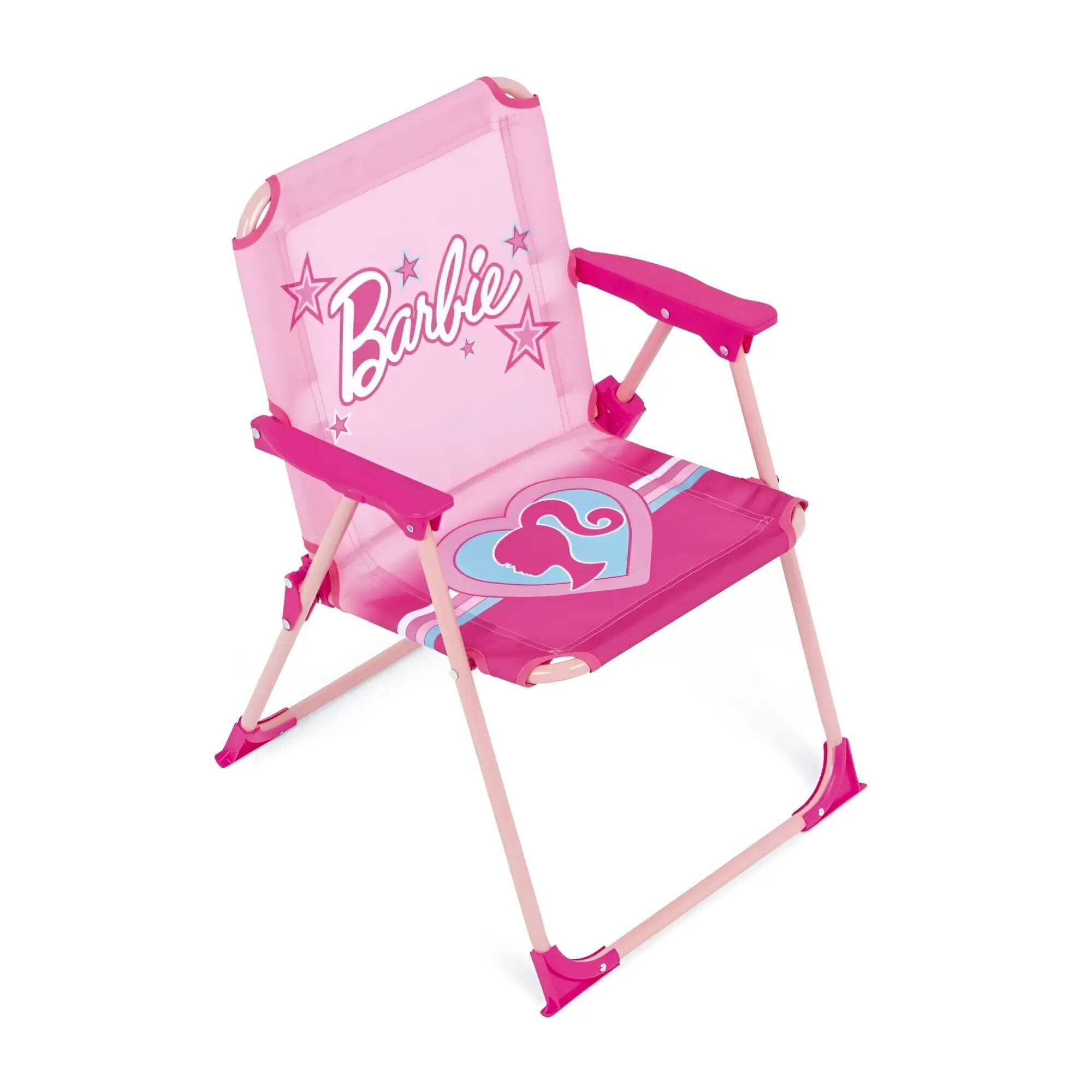 ARDITEX Klappstuhl mit Armlehnen Barbie – 38x32x53cm – Geeignet für Garten, Camping, Strand oder Berge – Ideal für Kinder.