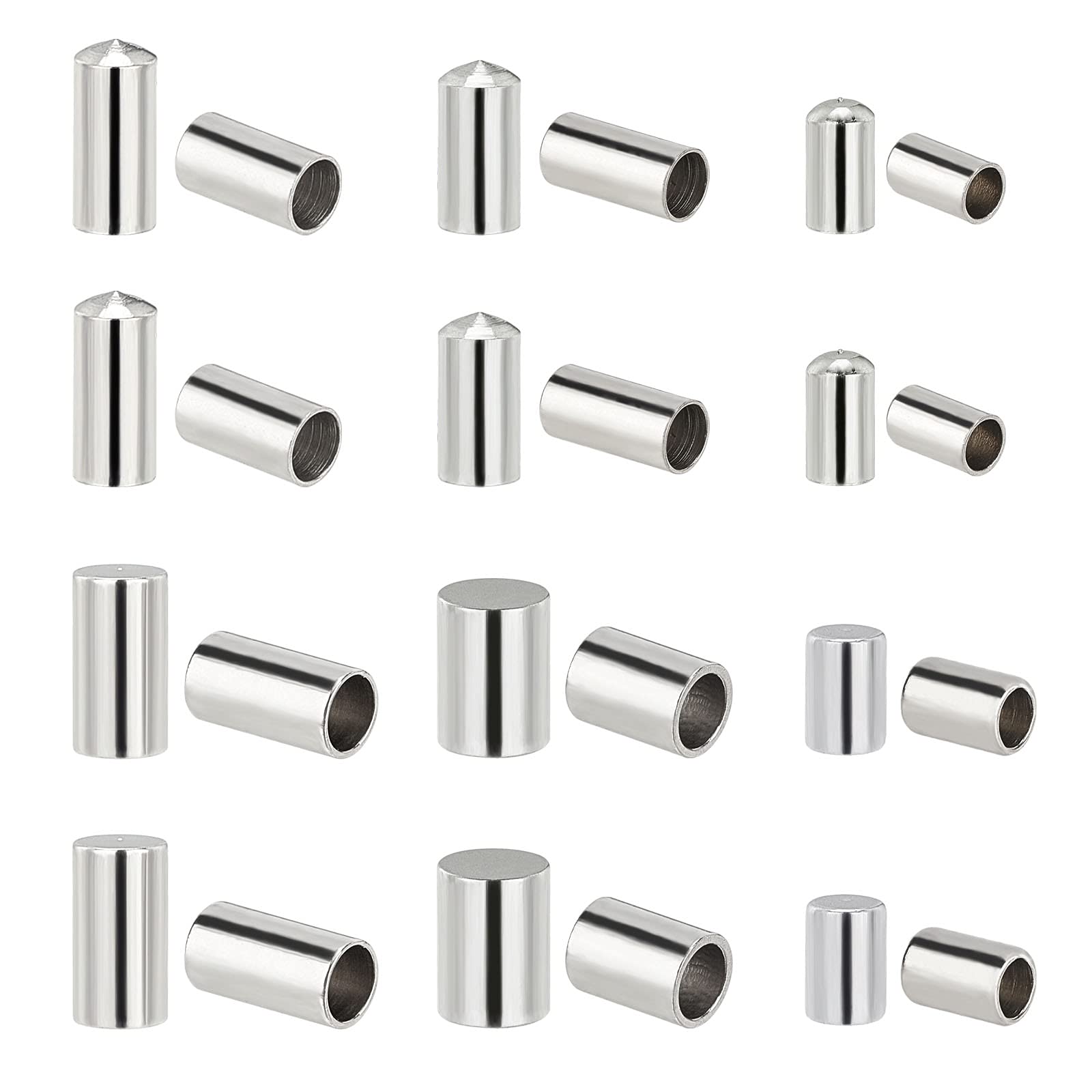 450 Embouts De Sertissage Pour Cordon - 3 Couleurs Et 2 Tailles - Pour Création De Bijoux DIY