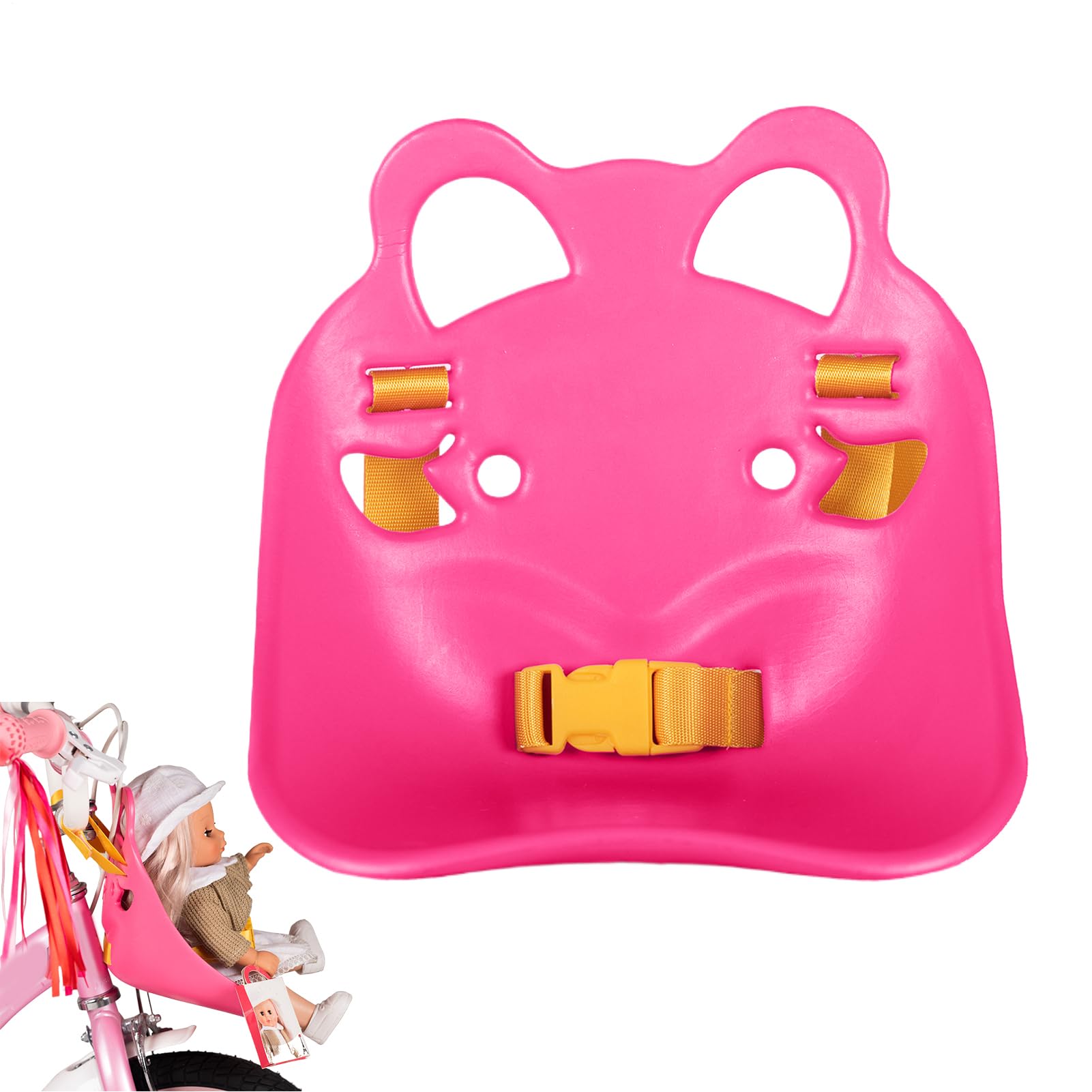 Doll Bike Seat, Bike Seat for , Adjustable Decorative Toy Carrier with Safety Strap, Fun Toy Bicycle Attachment Seats for Kids Girls Boys Outdoor Riding Scooter Playtime Present — view 7