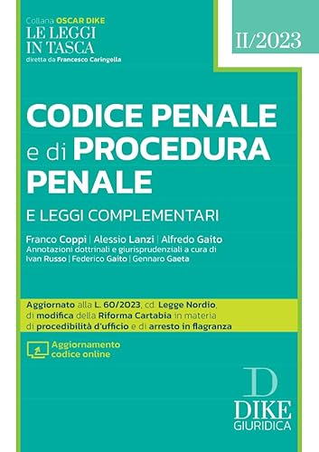 Codice penale e di procedura penale e leggi complementari. Pocket 2023. Con aggiornamento online