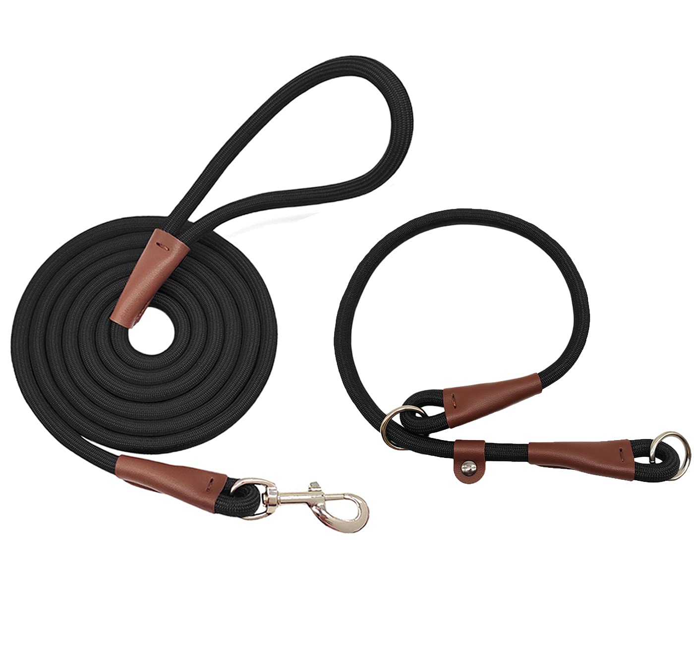MayPaw10FT Dog Leash + Black Slip Collar for Dog Training
