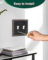 Vista 5 de Paquete de 2 cubiertas de placa de interruptor de luz de doble palanca, cubiertas decorativas de placa de doble interruptor Pearls, placa de pared