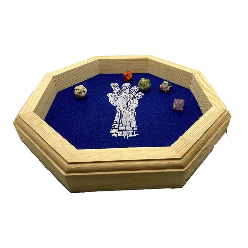 Vassoio per Dadi Deluxe in Legno di Bambù 30 cm - Accessorio Ottagonale per DnD e D&D - Rullo per Dadi Poliedrici e RPG (Vecna)