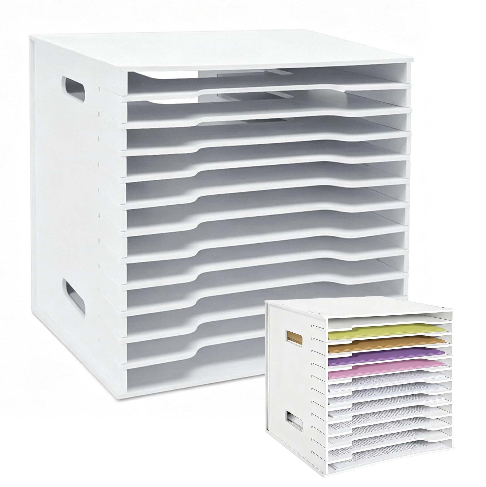 Papier Aufbewahrung, Scrapbook Papierorganizer, 12 Ebenen 12 x 12 in Aktenordner-Aufbewahrungsmappe, Schreibtisch Scrapbooking Papierrack für A4 für Heimbüro