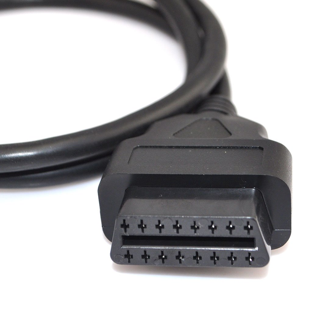 iKKEGOL 3ft 100cm OBD-II OBD2 Right Angle 16 Pin Auto Car Male to Female Extension Cable Diagnostic Extender Cord Adapter