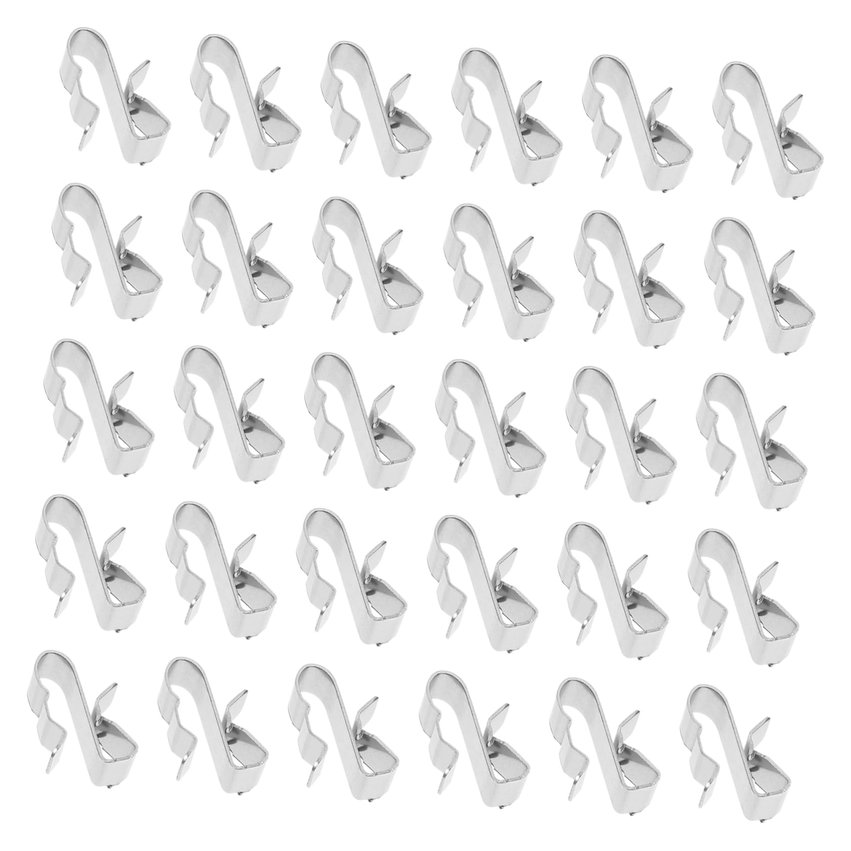 HOMOCONO 50 Pcs Wire Clamp Marine Battery U Clamps Automotive Clips Auto Battery Solar Panel Double-Wire Clips Stainless Clamp Clips Solar Power Cable Clip Rv Hitch Stainless Steel Silver