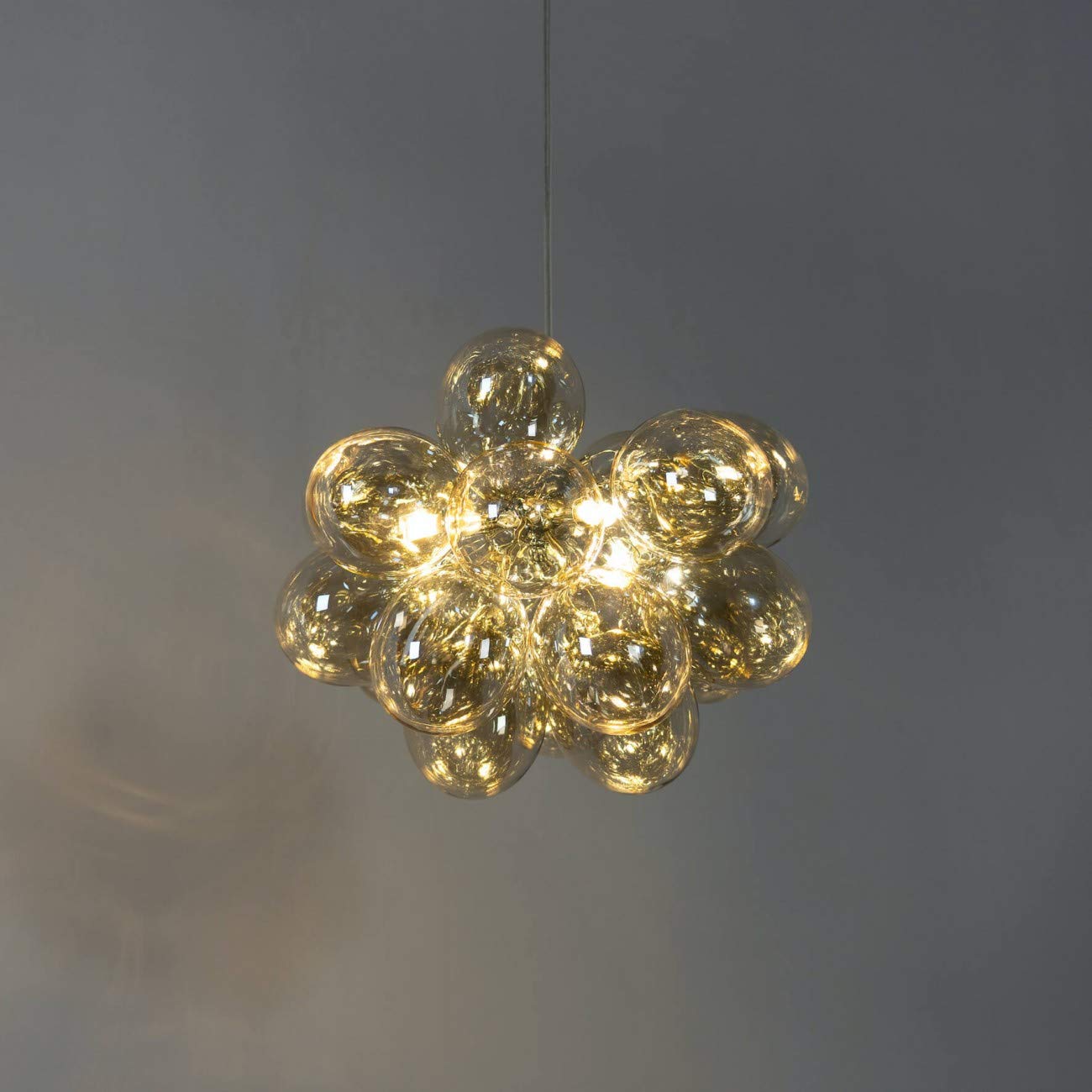 KOSILUM - Suspension contemporaine à 17 verres ambrés - Bartali - Lumière Blanc Chaud Eclairage Salon Chambre Cuisine Couloir - - - G9 - IP20