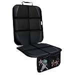 Meolsaek Car Seat Protector for Child Car Seat, Durable 600D Fabric Waterproof Car Seat Cover with Thick Pad Non-Slip Backing (No Imprints) (1 pc-Seat Protector Black)