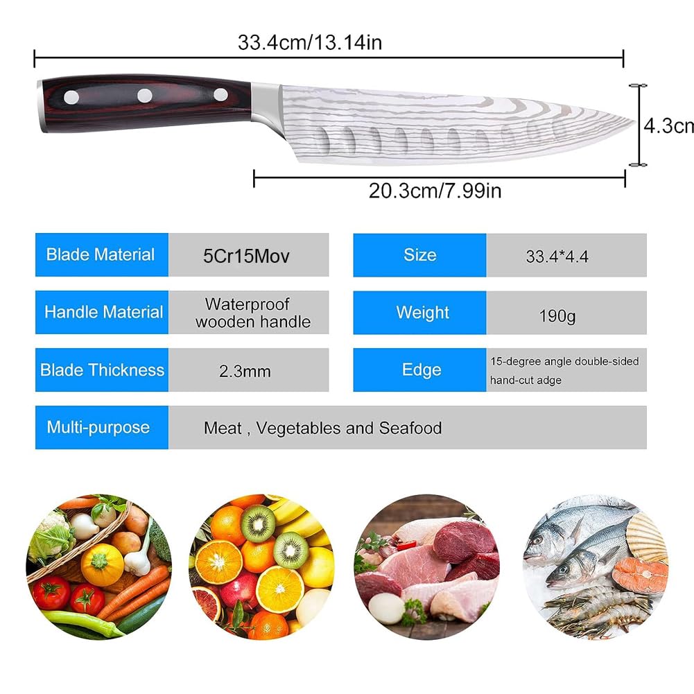 Coltello Santoku Professionale 17cm Acciaio Tedesco per Chef e Casa